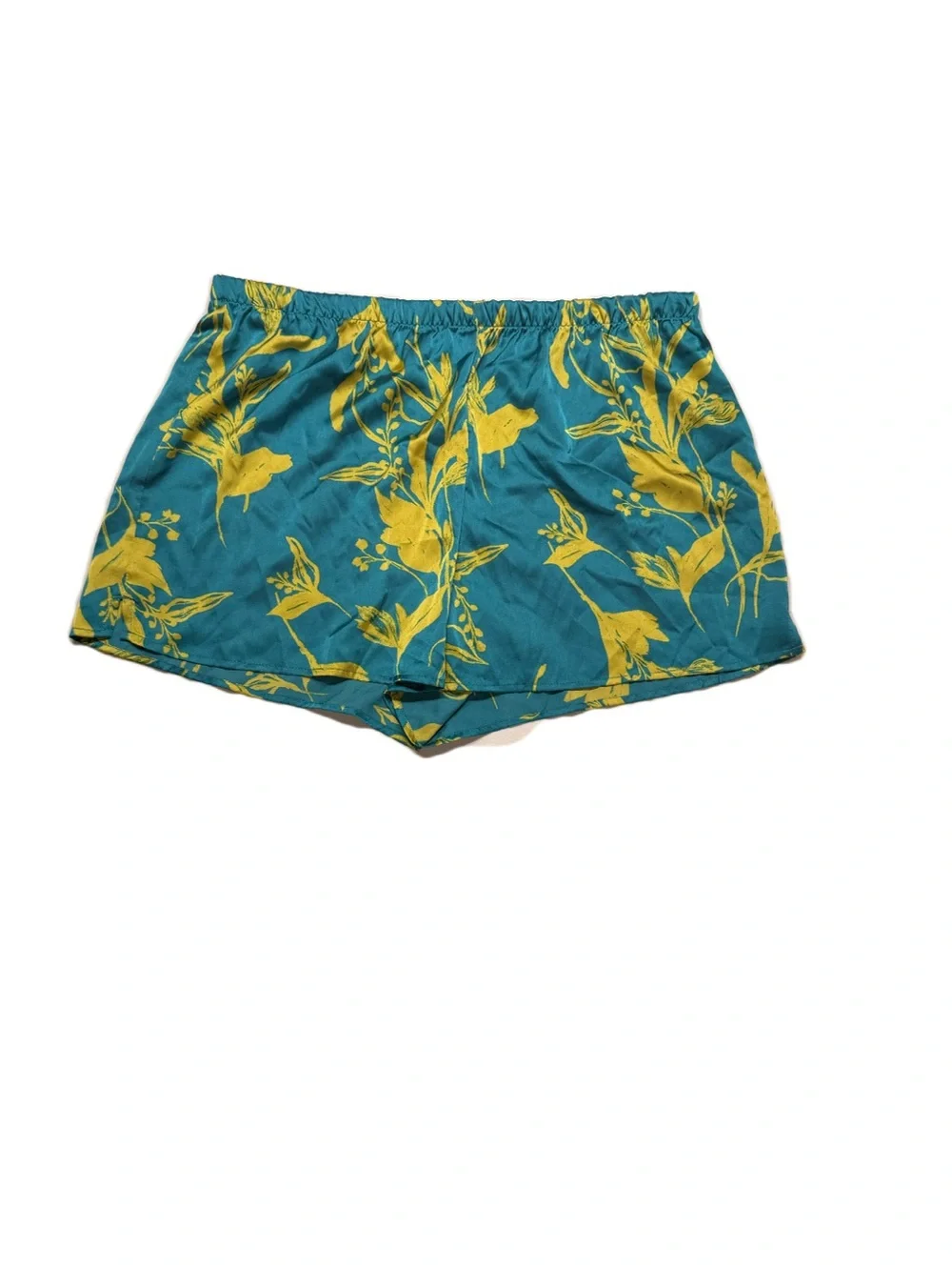 stars above Teal Shorts with Yellow Floral Print
